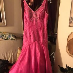 Size 15 Babette's Hot Pink Mermaid Prom Dress